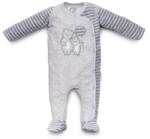 Kenguru Gold Plüss hosszú ujjú rugdalózó melange-szürke csíkos macis 62-es méret / 2034