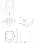 Cersanit Larga vas wc cu capac soft-close agăţat fără margine alb mat S701-609 (S701609)