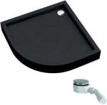 Schedline Favory Plus Black Stone cădiță de duș semicirculară cu sifon 80x80 cm negru 3ST. F1O-8080/C/ST (3STF1O8080CST)