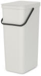 Brabantia Cos de gunoi colectare selectiva Sort&Go 1005554, 40 L, Maner, Gri deschis (1005554) Cos de gunoi