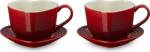 Le Creuset Cești pentru cafea Heart 220 ml vișinii cu farfurioare 2 buc (89318220600099)