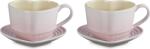 Le Creuset Cești pentru cafea Heart 220 ml roz deschis cu farfurioare 2 buc (89318227770099)