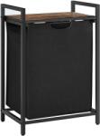 VASAGLE Kihúzható szennyeskosár, polccal, rusztikus barna-fekete (BLH101B01)