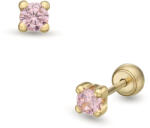 Lisa rózsaszín köves gyerekfülbevaló gömb zárral - JTAG-3779-18 (JTAG-3779-18)