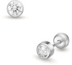 Lisa egy köves fehér arany fülbevaló gömb zárral - JTAG-5143-18 (JTAG-5143-18)