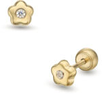 Lisa középen köves virág gyerek fülbevaló gömb zárral - JTAG-0338-18 (JTAG-0338-18)