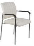 pakoworld Scaun oaspeti stivuibil Cazen picior pu-crom, alb, 55x49x84 cm (274-000012)