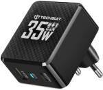 Techsuit - Prémium Fali Töltő, Tiny Series (CHPD173) - GaN, USB, Type-C, Gyors Töltés, PD35W - Fekete