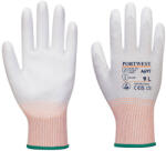 Portwest A697 LR13 PU tenyérmártott ESD védőkesztyű (szürke/fehér, 9/L) (12 pár) (A697G6RL)