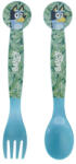  Bluey Leaves műanyag evőeszköz készlet - 2 darabos (STF50617) - oliviashop