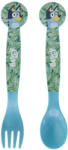  Bluey Leaves műanyag evőeszköz készlet - 2 darabos (STF50617) - szukits