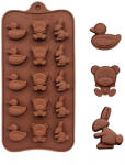  Szilikon forma nyuszi, csibe, maci mintával - 15 részes