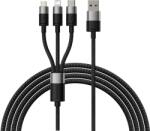 Baseus Cablu BASEUS STARSPEED 3in1 USB-C / micro USB / Lightning 1.2 metri negru