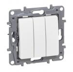 Legrand Intrerupator Niloé - 3 module - 10 AX 250 V~ - screw terminals - alb (764503)