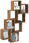Bútor-market Antik fa színű szerelt fa fali kocka polcok 90x15x119, 5 cm