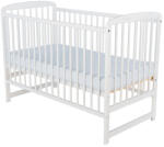 BabyNeeds - Patut din lemn Ola 120x60 cm, Din lemn de pin, Stabil si rezistent, Inaltime saltea reglabila pe 3 nivele, Laterala (BOOLA01AL)