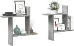 Bútor-market 2 db betonszürke szerelt fa fali polc 50 x 12 x 50 cm