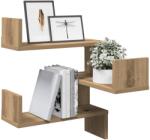 Bútor-market Kézműves tölgy színű szerelt fa fali sarokpolc 40x40x49, 5 cm