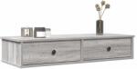 Bútor-market Szürke sonoma szerelt fa falipolc fiókokkal 100 x 37, 5 x 19 cm