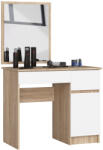 AKORD CLP P-2 Fésülködőasztal Tükörrel Sonoma Tölgy Fehér