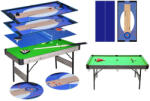 EULand Multifunkciós játékasztal 6 az egyben (biliárd, snooker, léghoki, ping pong, curling, shuffleboard)
