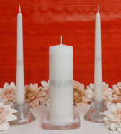 Gyertya Áruház Esküvői szett "Mr&Mrs" (20 cm-es) ezüst