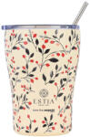 Estia Home Art Coffee Mug Save The Aegean Reciclabil Pahar Termos Oțel inoxidabil Fără BPA 350ml Bloom Beige cu Pai 01-31701 (01-31701)