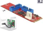 Delock Átalakító - M. 2 aljzat B+M nyílással csatlakozódugó - 2 x USB 3.0-s csatlakozósor (62843)