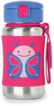 Skip Hop Zoo Straw Bottle rozsdamentes kulacs szívószállal Butterfly 12 m+ 350 ml