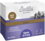 Smilla 4x85g Smilla Deluxe tasakos zöldséges falatok szószban nedves macskatáp