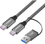 PremiumCord USB 3.2 Type C Összekötő Fekete-Szürke 2m ku31cq2 (ku31cq2)