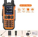 Baofeng Водоустойчива трибандова радиостанция Baofeng UV-21 PRO, до 10км обхват, 1, 77" LCD екран, 8W, 999 канала, USB-C зареждане, FM радио, Оранжева (UV-21 PRO orange) Радиостанции