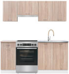 Leziter Praktik 180 konyhabútor, fehér korpusz, sonoma tölgy front (PR180FHST) - homelux