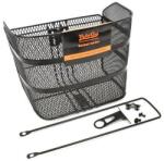 VeloGo kerékpár első kosár fém, fix fekete XXL 37×27×26
