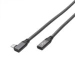 HICON Cablu prelungitor USB 3.2 Gen2 type C drept/unghi 90 grade T-M 0.25m brodat, HICON HI-U3CW-0025 (HI-U3CW-0025)