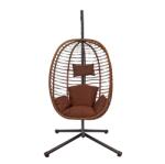  Összecsukható függőszék, függőfotel sötétbarna rattan, sötétbarna párnával NS016