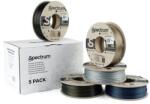 Spectrum Filament PLA Glitter 5x250g, mix, Aurora Gold, Volcano Grey, Silver Metallic, Clear Gold, Stardust Blue