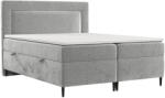 Maison de Reve Világosszürke kárpitozott boxspring ágy NOBLE 200 x 200 cm (NOBLE200_MDR_P0_LOT06_M3_LOT06_T13_L59)