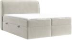 Maison de Reve Világos bézs bársony boxspring ágy ORGANIC 160 x 200 cm (ORGANIC160_MDR_P0_TNW06_M1_TNW06_T1_L1)