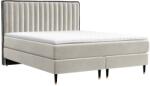 Maison de Reve Világos bézs bársony boxspring ágy RHODES 200 x 200 cm (RHODES200_MDR_B1_TNW06_M2_TNW06_T1_L5)