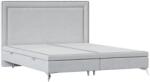 Maison de Reve Világosszürke kárpitozott INCOVO kétszemélyes ágy 200 x 200 cm-es ágyneműtartóval (INCOVO200_MDR_P4_MTA01_M0_NF_T0_L3)