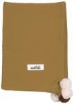 Malomi Kids Mustársárga muszlin pólya Pompon 100 x 140 cm (MK-5901423302892)