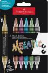 Faber-Castell Dekormarker készlet, 1, 0/3, 0 mm, kétvégű, akril, FABER-CASTELL "Shake&Paint", 6 különböző metál szín (TFC285517) - tintasziget