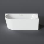 Water Fun CORNER || Cadă de baie semi-freestanding, colț, dreapta, alb, 150x75x58 cm (COR-150J)