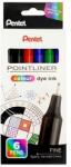 Pentel Tűfilc készlet, 0, 4 mm, PENTEL "Pointliner", 6 különbözõ szín (6 db) (PENS406)