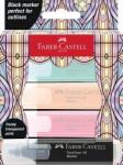 Faber-Castell Szövegkiemelõ készlet, FABER-CASTELL "Glassy", 3 különbözõ pasztell szín + fekete (4 db) (TFC254694)