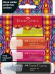Faber-Castell Szövegkiemelõ készlet, FABER-CASTELL "Glassy", 3 különbözõ neon szín + fekete (4 db) (TFC254693)