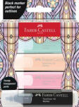 Faber-Castell Szövegkiemelő készlet, FABER-CASTELL "Glassy", 3 különböző pasztell szín + fekete (254694) - iroszer24