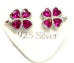 Szerencse Szív SZERENCSE SZÍV bedugós ezüst fülbevaló (fuchsia) (2025081101)