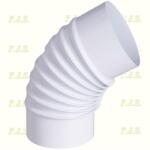 FM Füstcső könyök Ø120/45°(120°) Fehér zománcozott acél